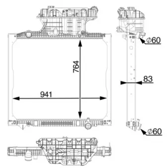 Radiateur, refroidissement du moteur MAHLE CR 2336 000P
