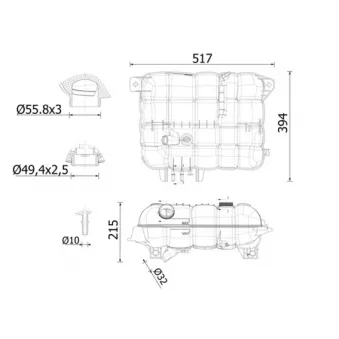 Vase d'expansion, liquide de refroidissement MAHLE