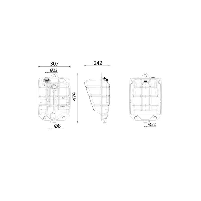 Vase d'expansion, liquide de refroidissement MAHLE CRT 269 000S