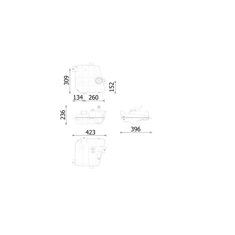 Vase d'expansion, liquide de refroidissement MAHLE CRT 252 000S