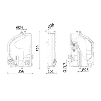 Vase d'expansion, liquide de refroidissement MAHLE CRT 6 000S
