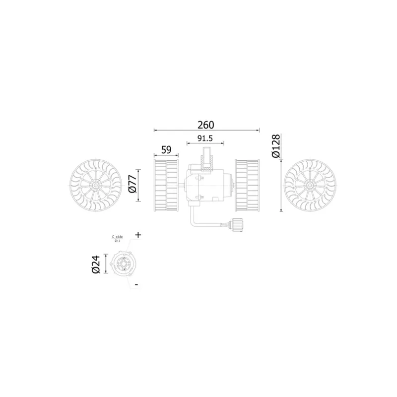 Pulseur d'air habitacle MAHLE AB 324 000S