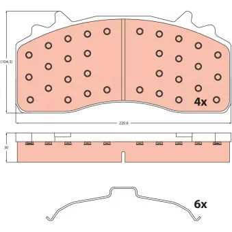 Jeu de 4 plaquettes de frein avant TRW