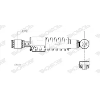 Amortisseur, suspension de la cabine MONROE