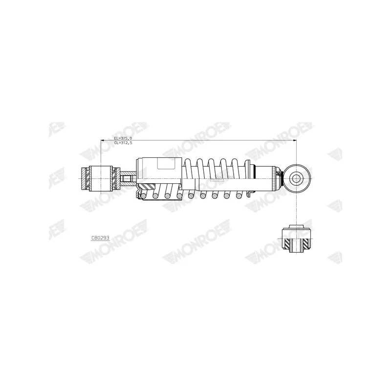 Amortisseur, suspension de la cabine MONROE CB0293