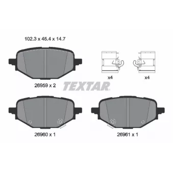 Jeu de 4 plaquettes de frein avant TEXTAR 2695901
