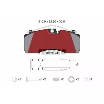 Jeu de 4 plaquettes de frein avant TEXTAR 2932001