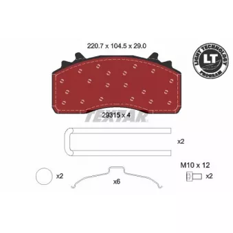 Jeu de 4 plaquettes de frein avant TEXTAR 2931501
