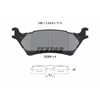 Jeu de 4 plaquettes de frein avant TEXTAR 2538401