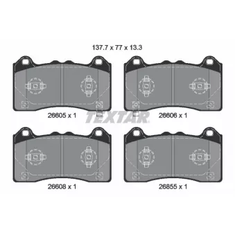 Jeu de 4 plaquettes de frein avant TEXTAR