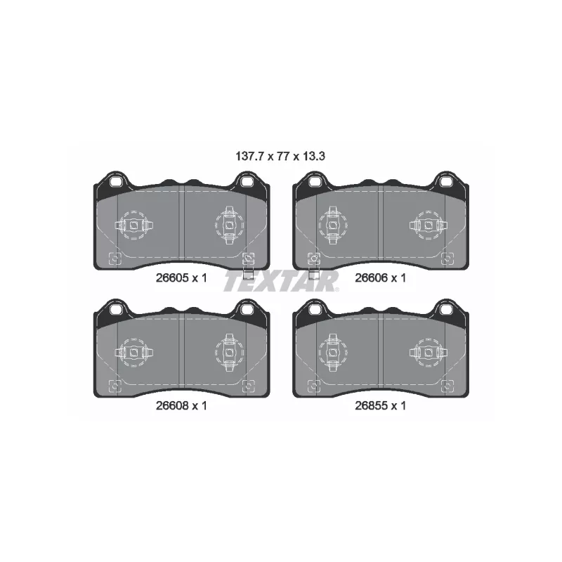 Jeu de 4 plaquettes de frein avant TEXTAR 2660501