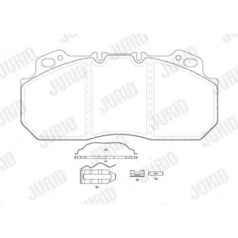 Jeu de 4 plaquettes de frein avant JURID 2909009560