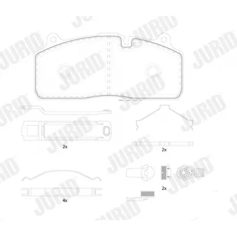 Jeu de 4 plaquettes de frein JURID 2927404420