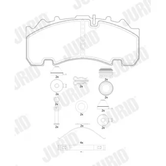 Jeu de 4 plaquettes de frein arrière JURID 2926305390