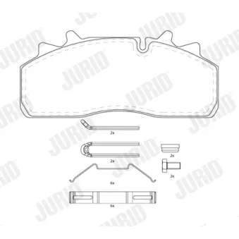 Jeu de 4 plaquettes de frein avant JURID 2915905390