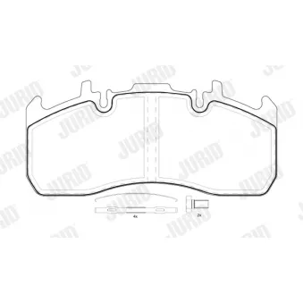 Jeu de 4 plaquettes de frein JURID 2917309560