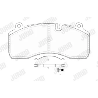 Jeu de 4 plaquettes de frein avant JURID 2918105390