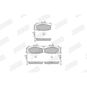 Jeu de 4 plaquettes de frein avant JURID 572533J