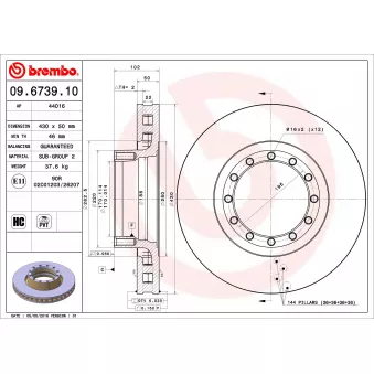 Jeu de 2 disques de frein avant BREMBO 09.6739.10