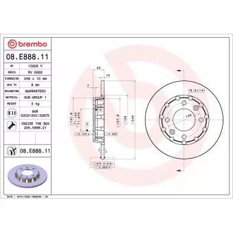 Jeu de 2 disques de frein arrière BREMBO