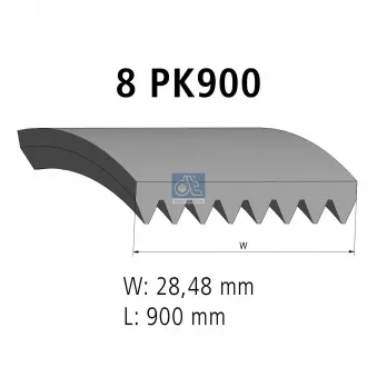 Courroie trapézoïdale à nervures DT 2.15368