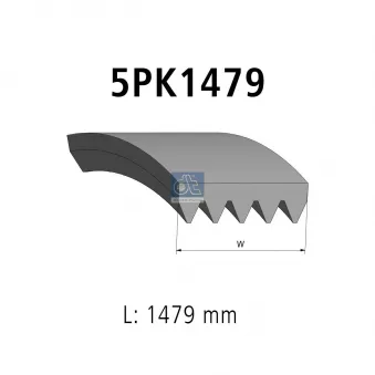 Courroie trapézoïdale à nervures DT 2.15563