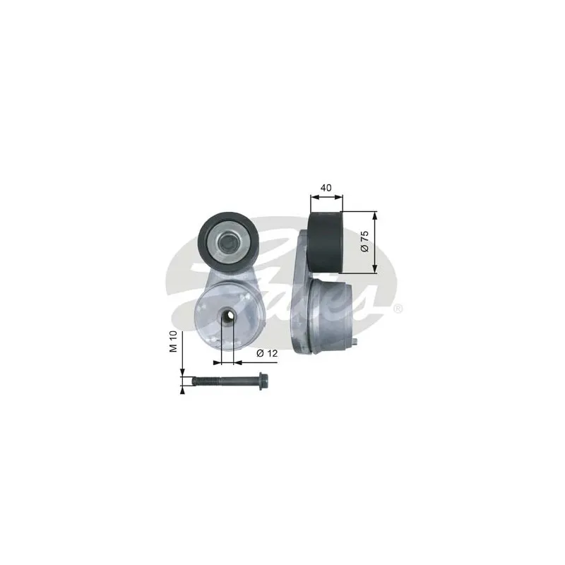 Tendeur de courroie, courroie trapézoïdale à nervures GATES T38564