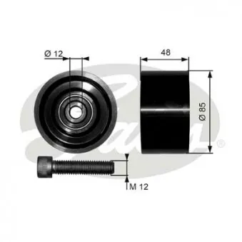 Poulie renvoi/transmission, courroie trapézoïdale à nervures GATES