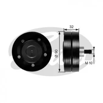 Poulie renvoi/transmission, courroie trapézoïdale à nervures GATES