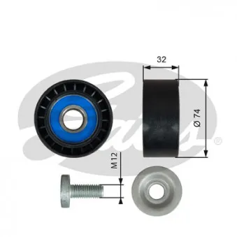 Poulie renvoi/transmission, courroie trapézoïdale à nervures GATES