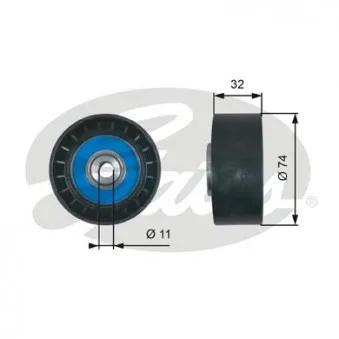 Poulie renvoi/transmission, courroie trapézoïdale à nervures GATES