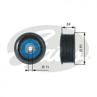 Poulie renvoi/transmission, courroie trapézoïdale à nervures GATES