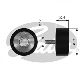 Poulie renvoi/transmission, courroie trapézoïdale à nervures GATES