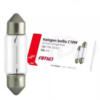 Ampoules halogènes C10W Feston 36mm 12V 10pcs AMIO 02556