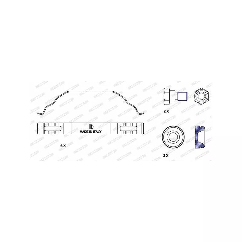 Kit d'accessoires, plaquette de frein à disque FERODO FAC173