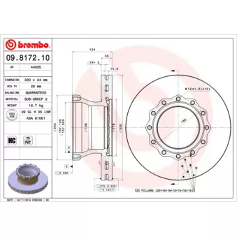 Jeu de 2 disques de frein arrière BREMBO