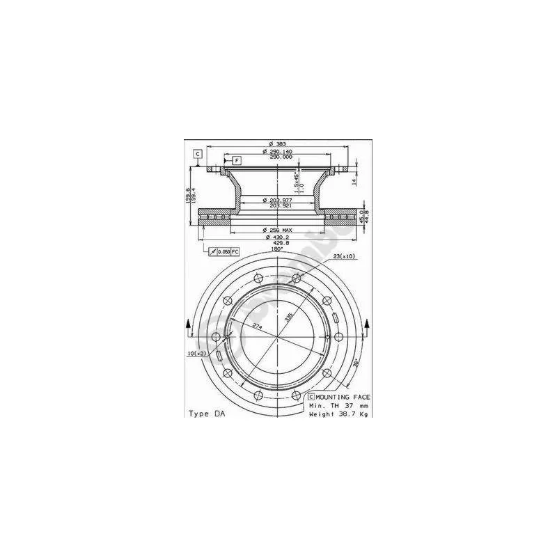 Jeu de 2 disques de frein avant BREMBO 09.7383.20