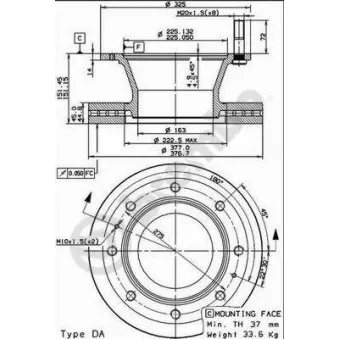 Jeu de 2 disques de frein arrière BREMBO