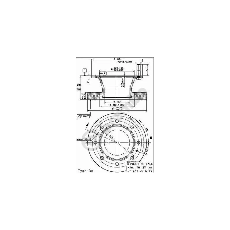 Jeu de 2 disques de frein arrière BREMBO 09.7929.90