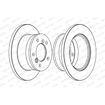 Jeu de 2 disques de frein arrière FERODO