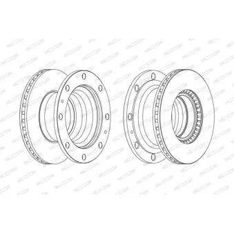 Jeu de 2 disques de frein avant FERODO