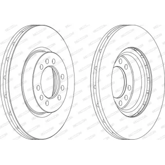 Jeu de 2 disques de frein avant FERODO
