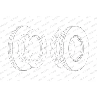 Jeu de 2 disques de frein avant FERODO