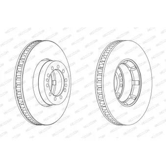 Jeu de 2 disques de frein avant FERODO