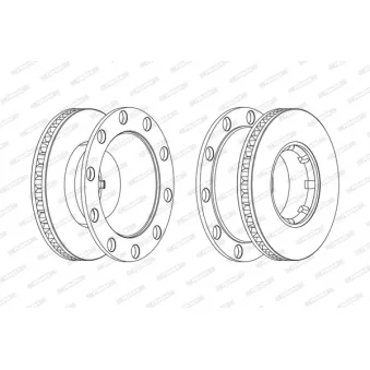 Jeu de 2 disques de frein arrière FERODO