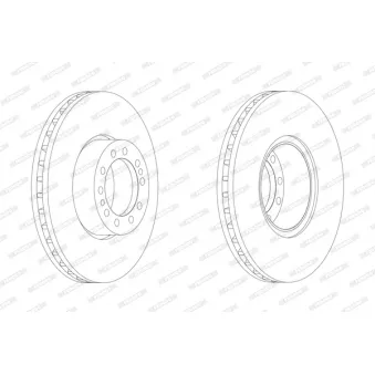 Jeu de 2 disques de frein avant FERODO
