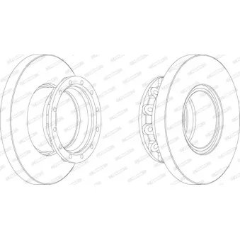 Jeu de 2 disques de frein arrière FERODO