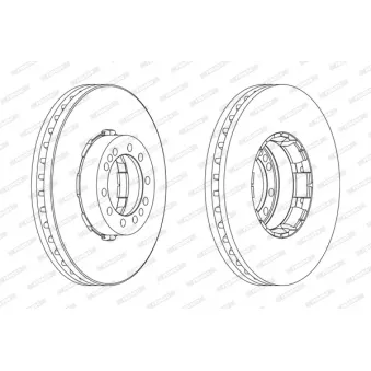 Jeu de 2 disques de frein avant FERODO