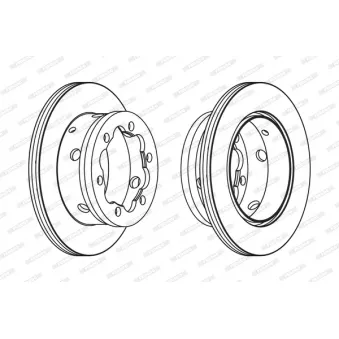 Jeu de 2 disques de frein arrière FERODO
