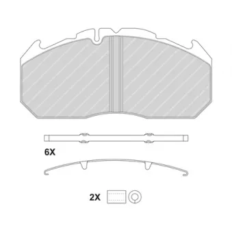 Jeu de 4 plaquettes de frein arrière FERODO